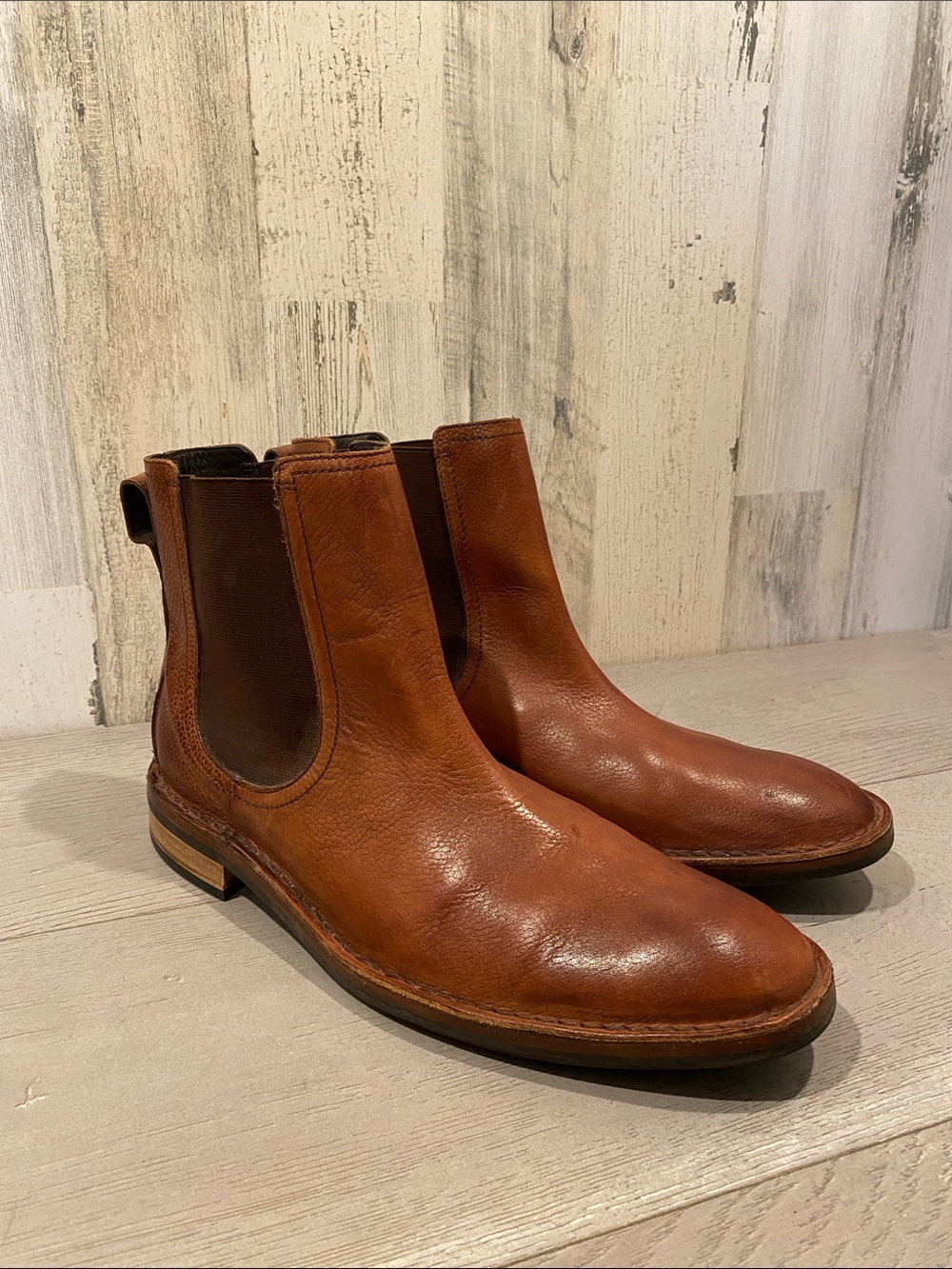 Cole Haan Men's 9.5 Tan Brown Leather Chukka Chelsea Boots